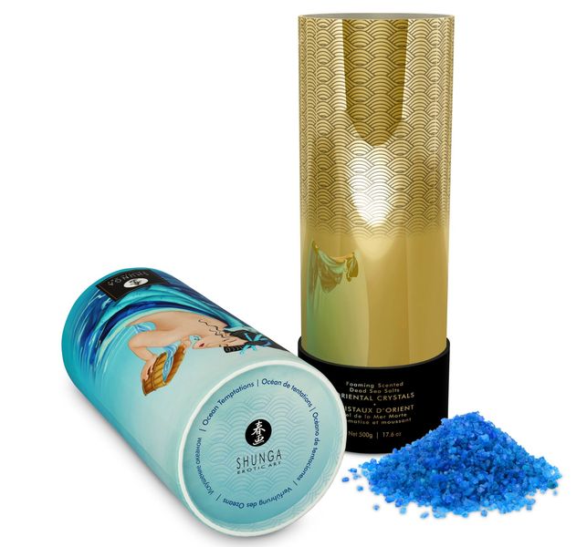 Пінлива сіль для ванни Shunga Dead Sea salt Oriental Crystals — Ocean Temptations (500 г), сіль Мертвого моря з ароматом SO6894 фото