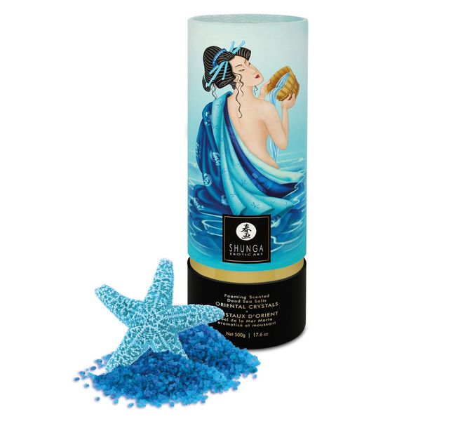 Пінлива сіль для ванни Shunga Dead Sea salt Oriental Crystals — Ocean Temptations (500 г), сіль Мертвого моря з ароматом SO6894 фото