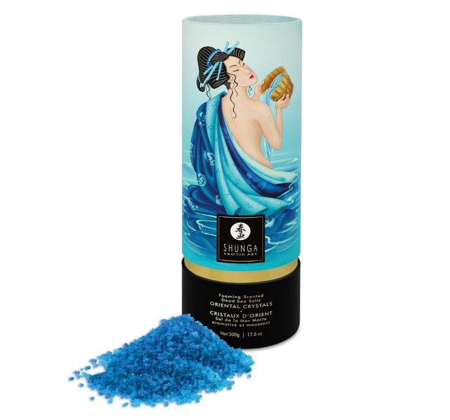 Пінлива сіль для ванни Shunga Dead Sea salt Oriental Crystals — Ocean Temptations (500 г), сіль Мертвого моря з ароматом SO6894 фото