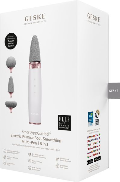 Шліфувальна пилка для стоп з додатковими насадками GESKE Electric Pumice Foot Smoothing Multi-Pen 8 в 1, starlight HB0535