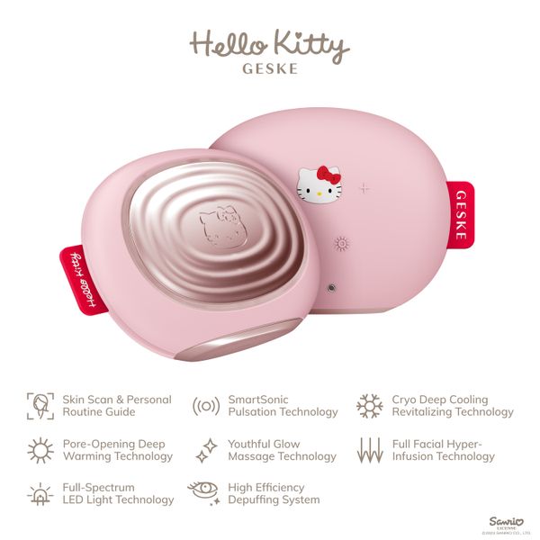 Ультразвукова маска тепло та холод GESKE Sonic Warm & Cool Mask 8 в 1 by Hello Kitty, pink HB0247 фото