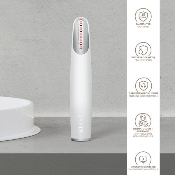 Устройство для укрепления и тонизирования кожи лица GESKE Skin Firming Wand 7 в 1, white HB0436